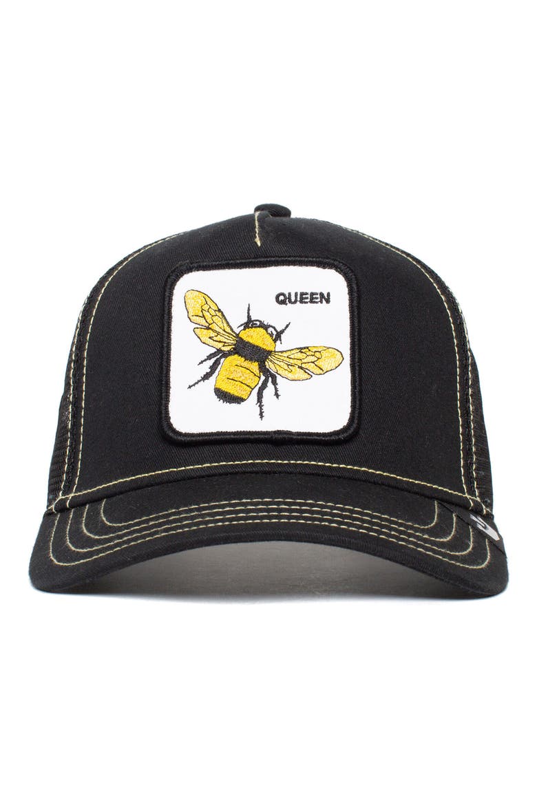 The Queen Bee Trucker Hat, Main, color, BLACK