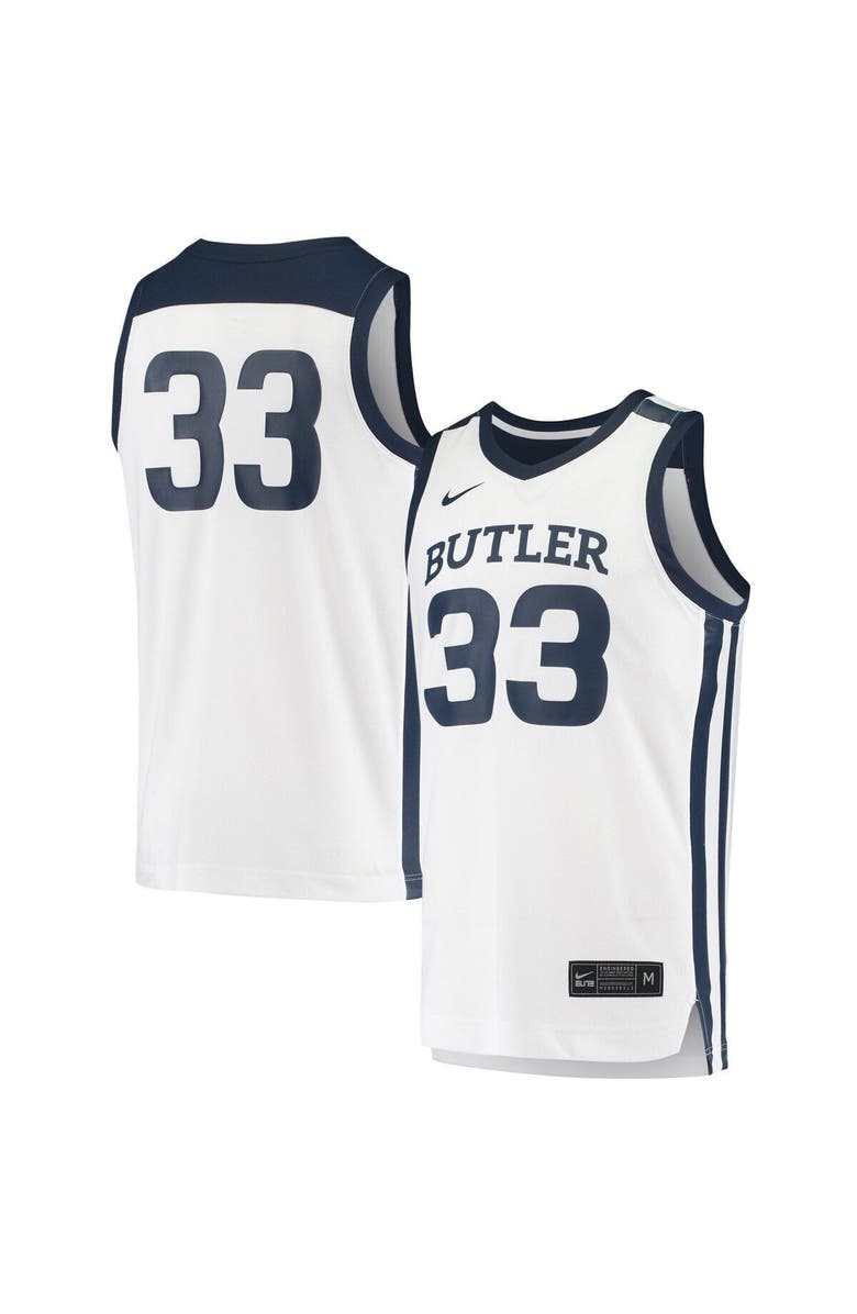 Nike Men's Nike #33 White Butler Bulldogs Replica Basketball Jersey, Alternate, color, 