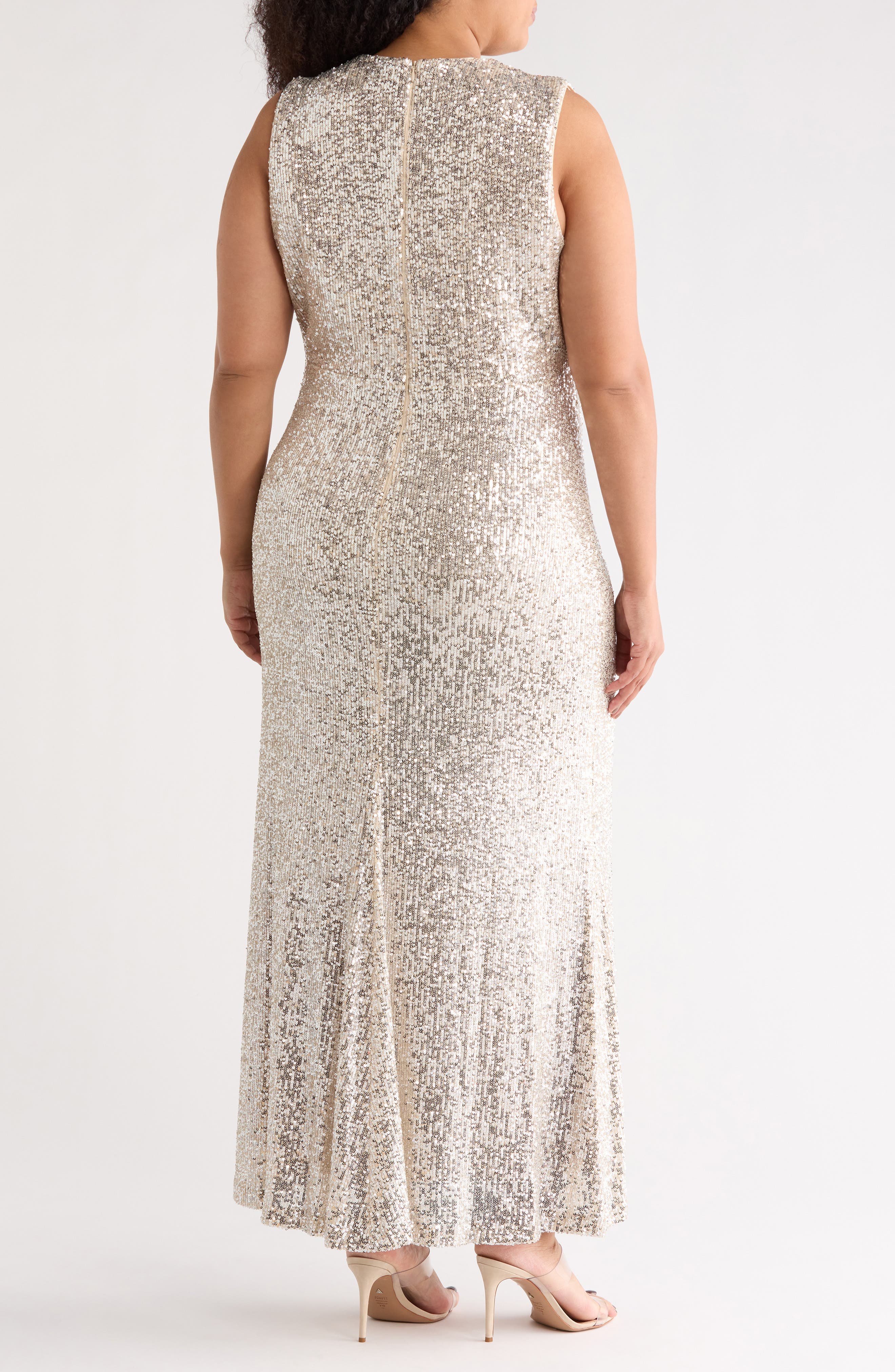 Sleeveless Sequin Gown - image 2