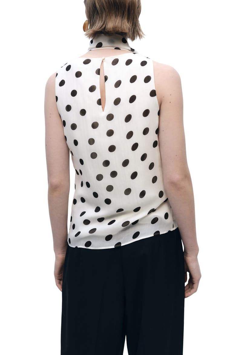 Adela Sleeveless Top with Attached Scarf, Alternate, color, OFF WHITE