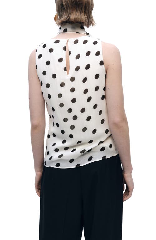 Mango Adela Sleeveless Top With Attached Scarf In Off White