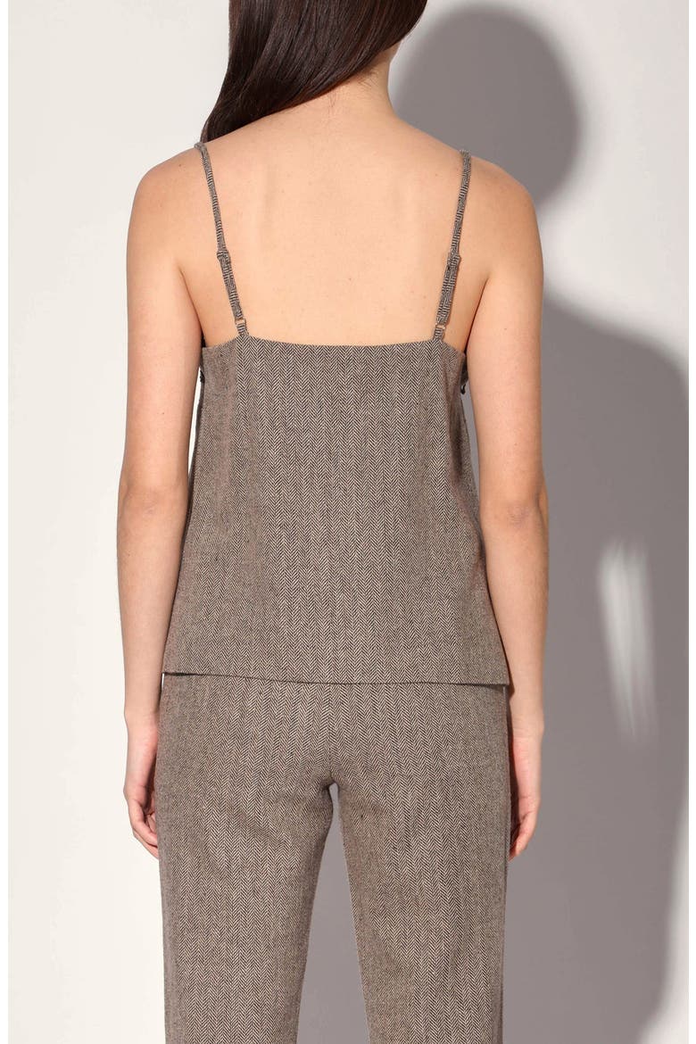 Sabine Mixed Media Camisole, Alternate, color, BROWN HERRINGBONE