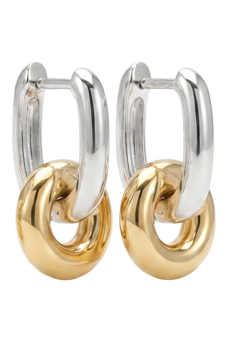 Set of 2 Hoop Earrings, Alternate, color, TWO TONE