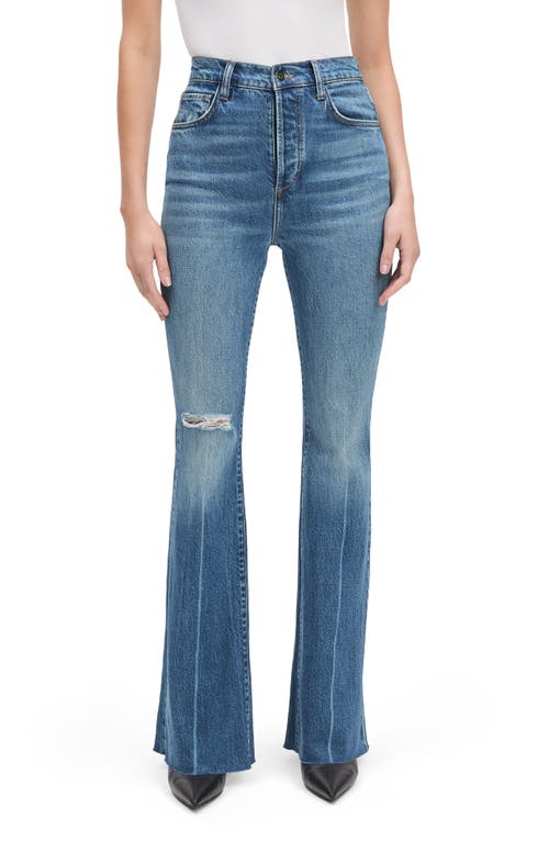 Favorite Daughter The Valentina High Waist Raw Hem Flare Leg Jeans in Beacon at Nordstrom, Size 29