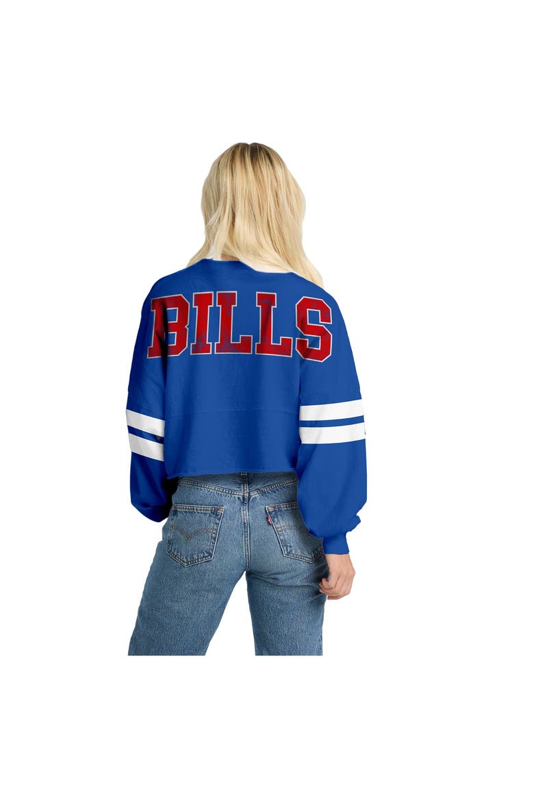Women's Spirit Jersey  Royal Buffalo Bills Oversized Cropped Stripe Long Sleeve T-Shirt, Alternate, color, Royal