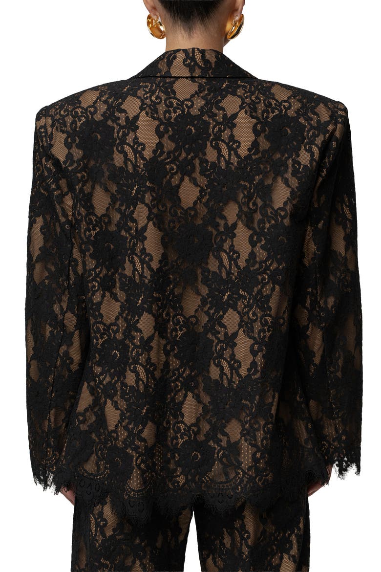 Lace And Desire Blazer, Alternate, color, Black
