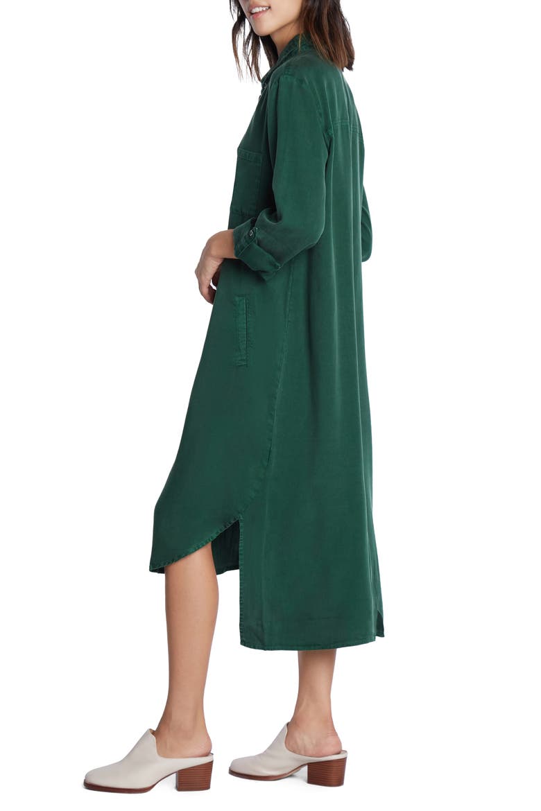 Denim Chill Out Shirtdress, Alternate, color, RICH GREEN (FINISHED HEM)