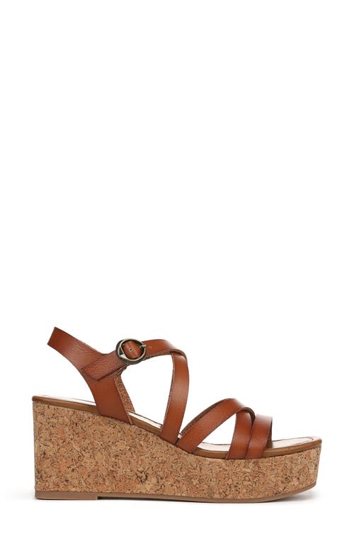 Shop Blowfish Malibu Aurora Strappy Wedge Sandal In Scotch Brown Faux Leather