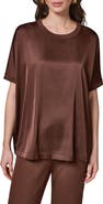 Donna Karan New York Satin Short Sleeve Top