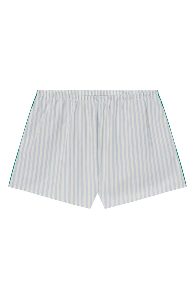 Lunya Piped Airy Cotton Pajama Shorts, Main, color, Stillwater Stripe/Spg Clvr