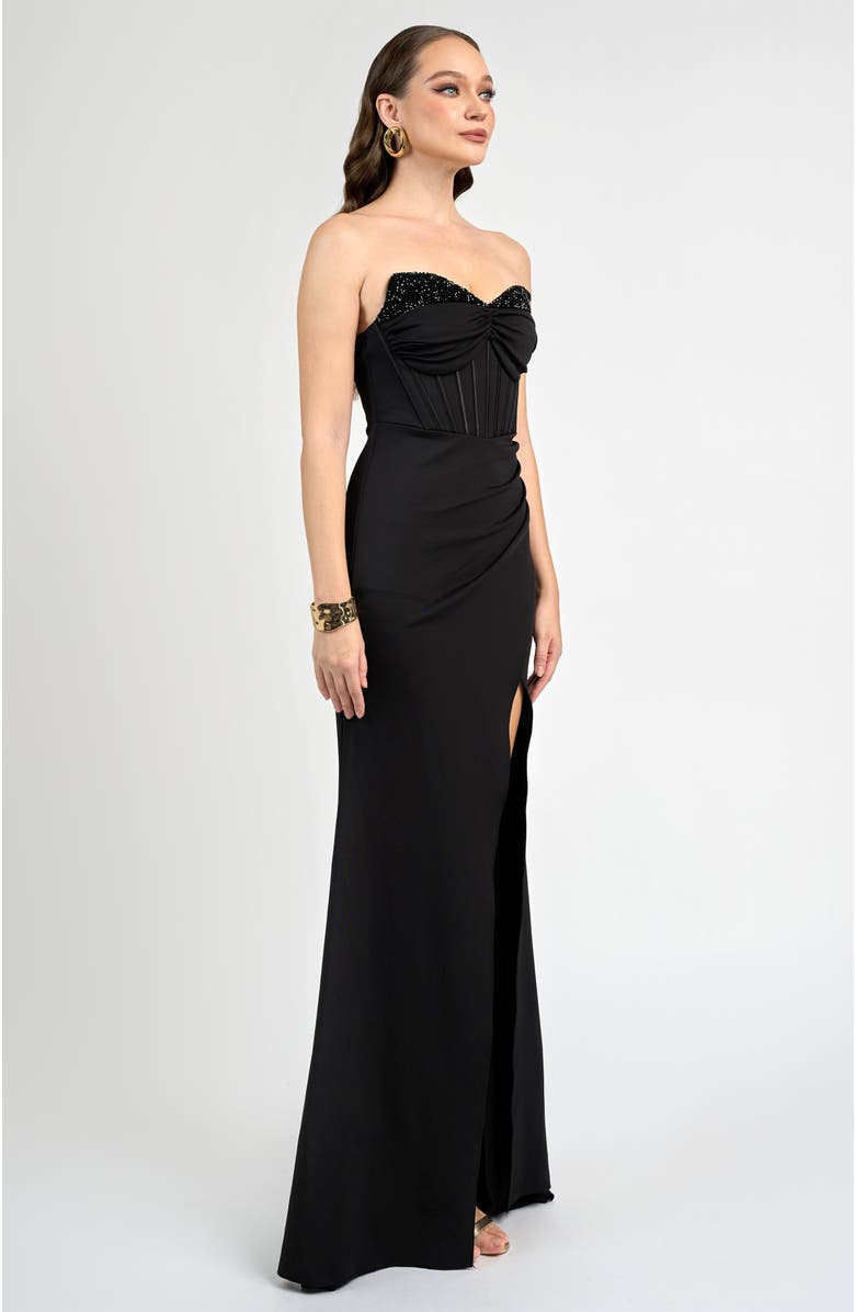 Bariano Mara Corset Maxi, Alternate, color, Black