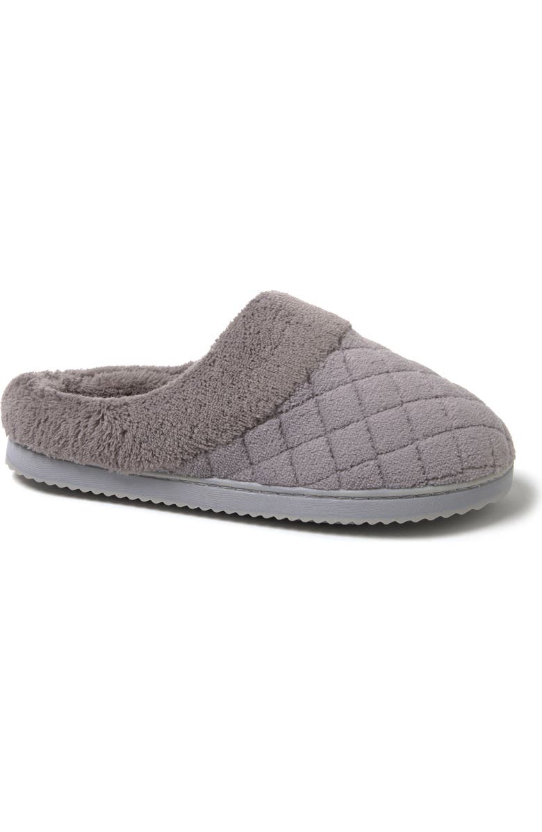 DEARFOAMS Libby Quilted Terry Clog Slipper, Main, color, Medium Grey