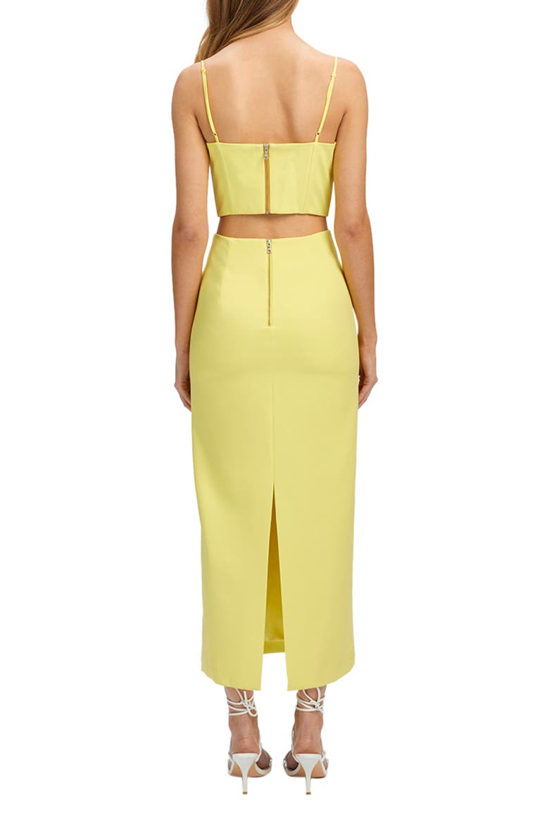 bardot cut out slit midi dress Bardot Martini Cutout Corset Midi Dress In Fire Red