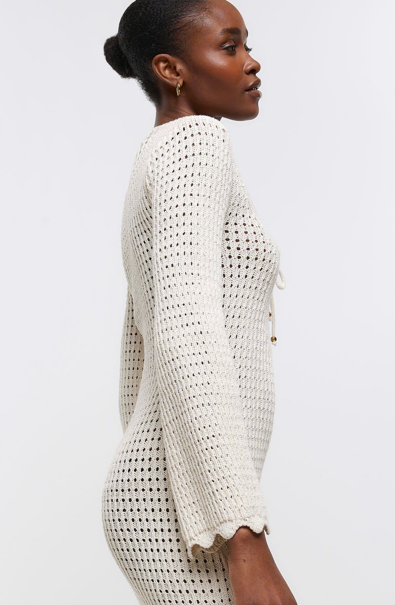 River Island Crochet Cover-Up Maxi Dress, Alternate, color,