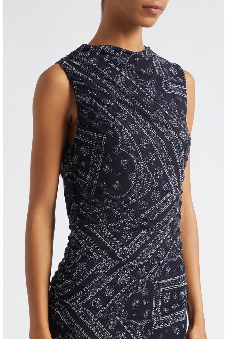 Sylvani Geo Print Sleeveless Midi Dress, Alternate, color, NAVY DOVE