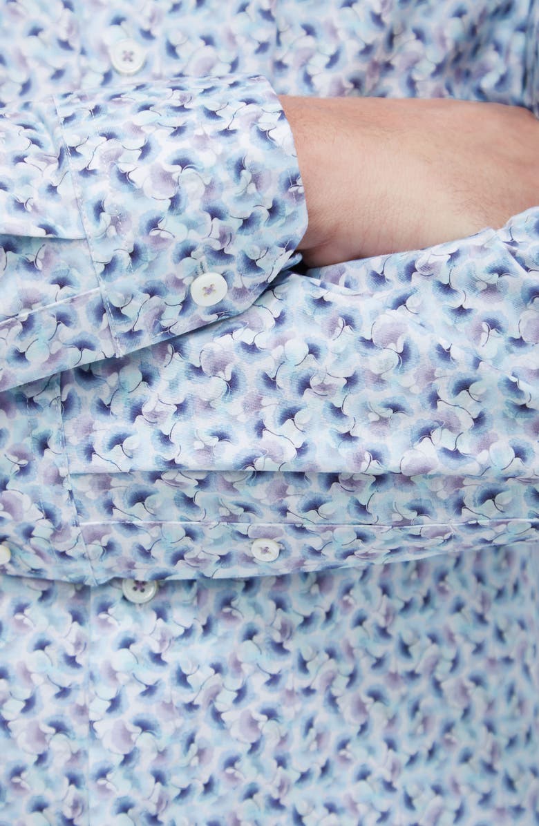 Bugatchi Jimmy OoohCotton<sup>®</sup> Abstract Print Button-Up Shirt, Alternate, color, 
