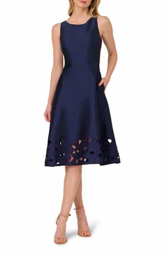 Cutwork Detail Taffeta Cocktail Dress
