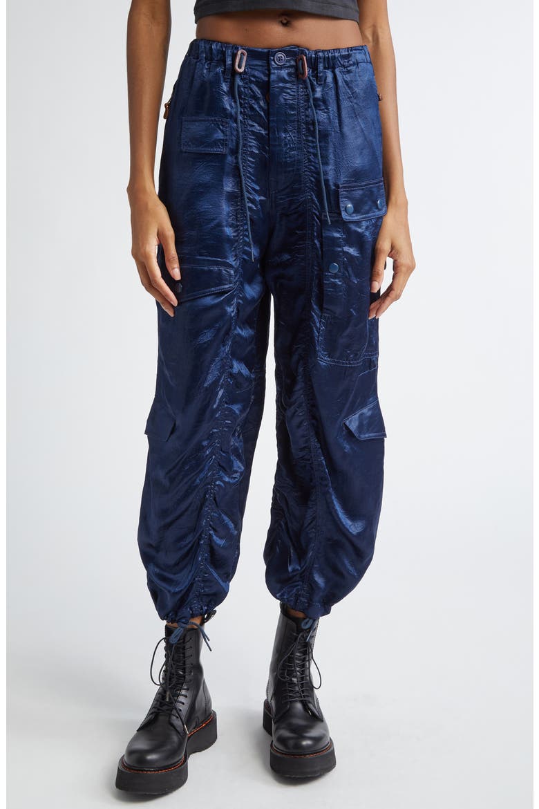 Multipocket Crop Balloon Pants, Main, color, NAVY