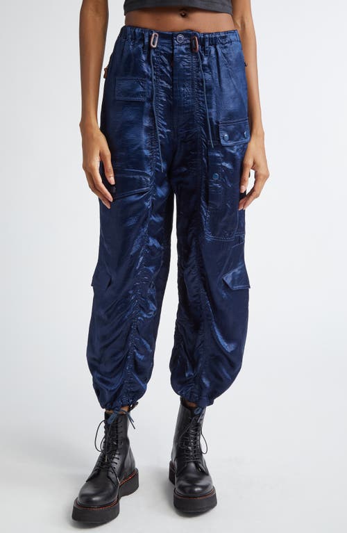 Shop R13 Multipocket Crop Balloon Pants In Navy