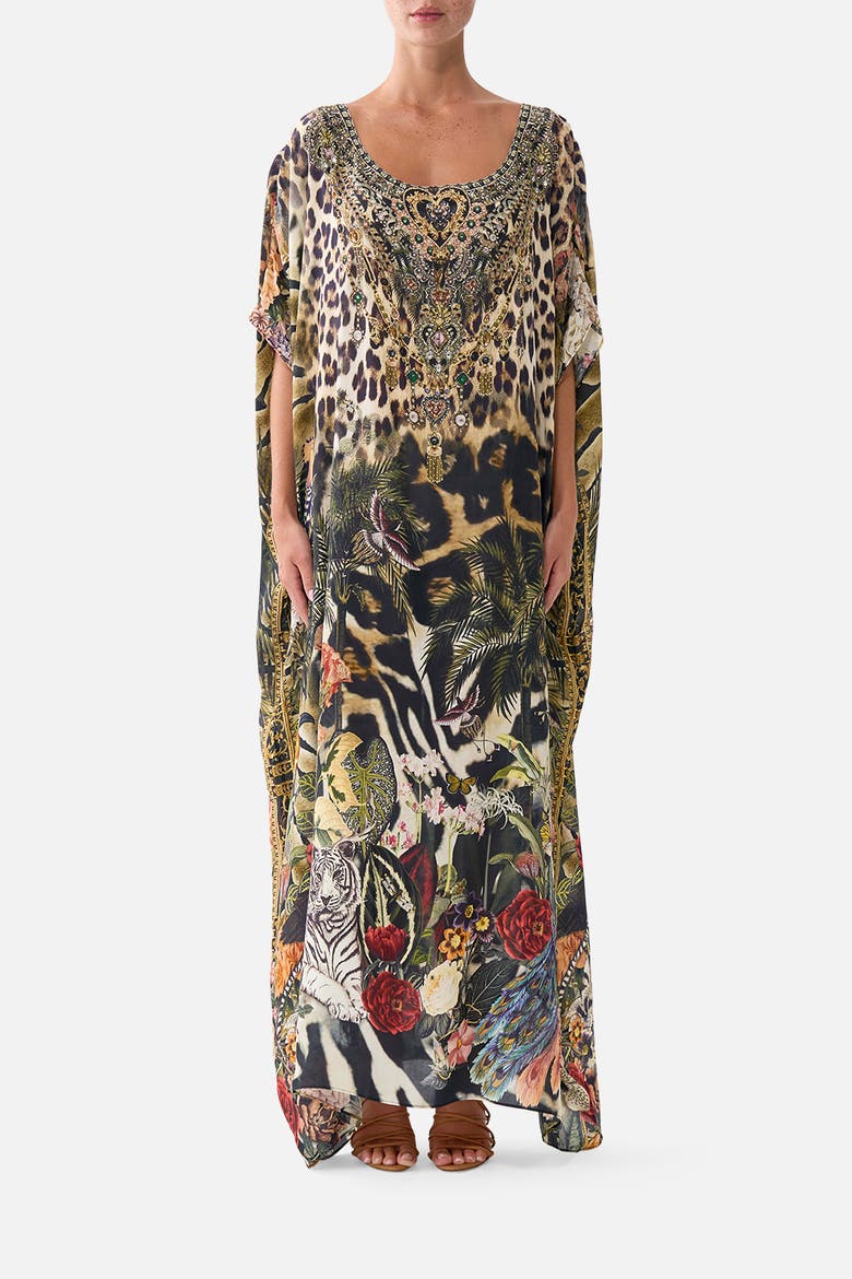 Round Neck Kaftan, Main, color, Leotigra Land