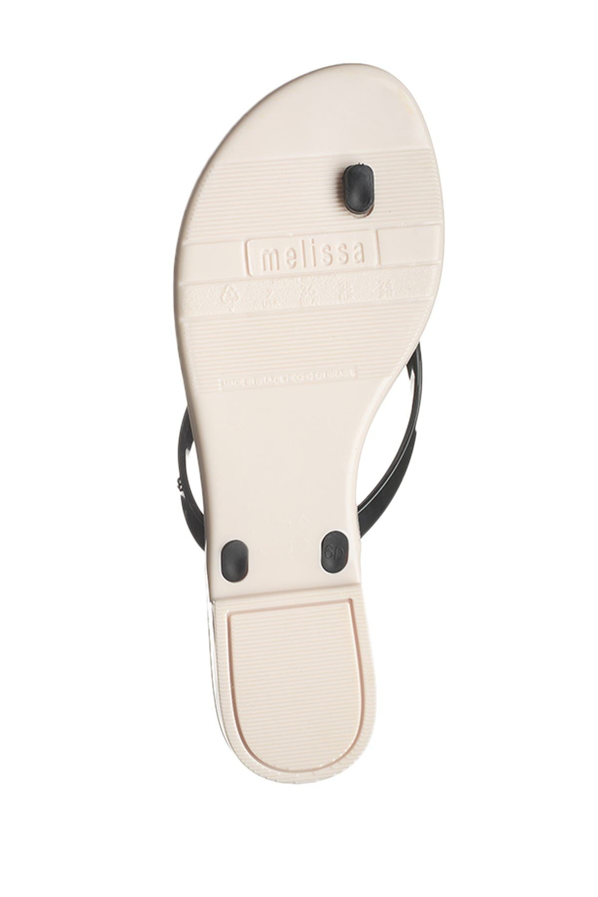 Harmonic Bow Jelly Flip Flop, Alternate, color, BEIGE/BLACK