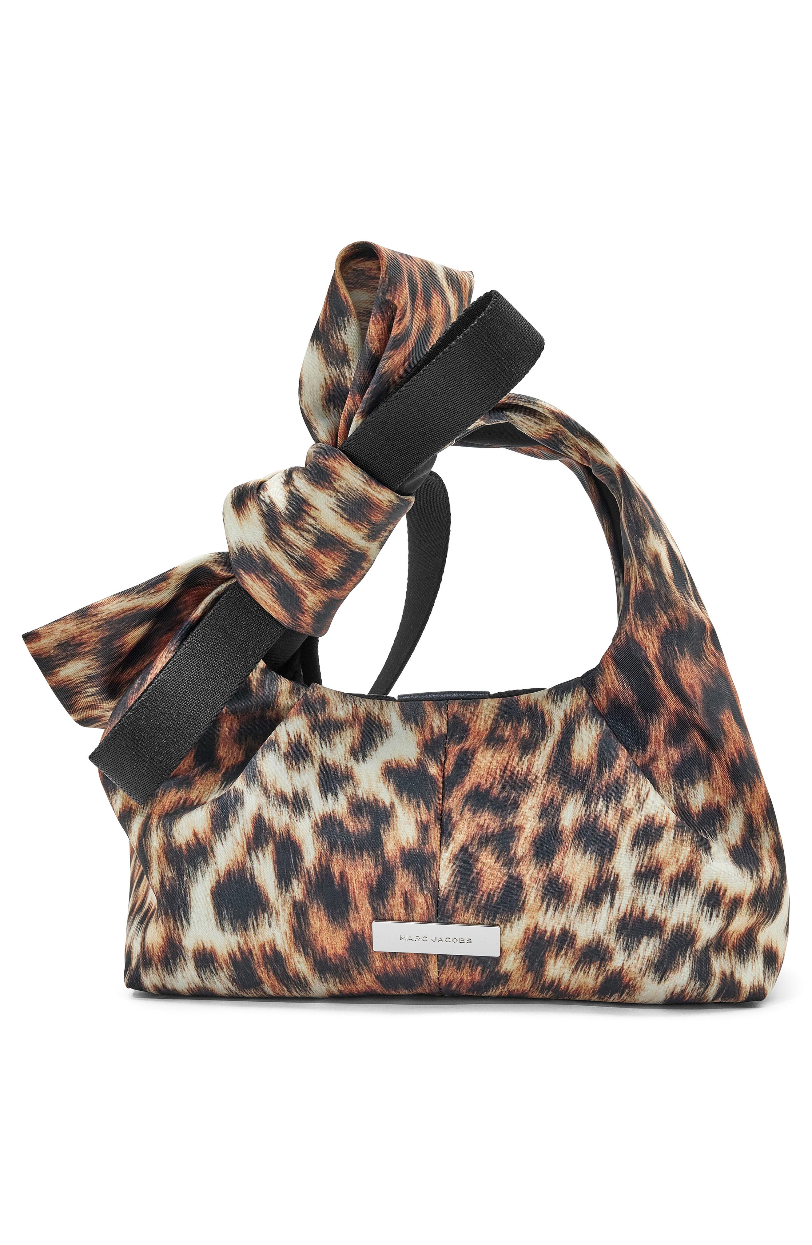 Mini Leopard Print Bow Sack Bag, Alternate, color, BROWN MULTI