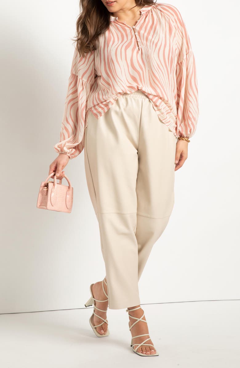 ELOQUII Raglan Sleeve Blouse, Alternate, color, Stripe Dream