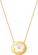 GABI RIELLE Flower Disc Pendant Necklace