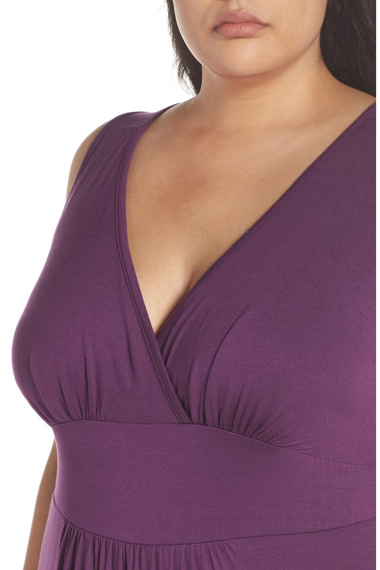 Surplice Maxi Dress, Alternate, color, PURPLE DARK