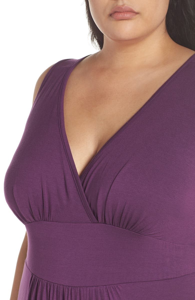 Loveappella Surplice Maxi Dress, Alternate, color, Purple Dark
