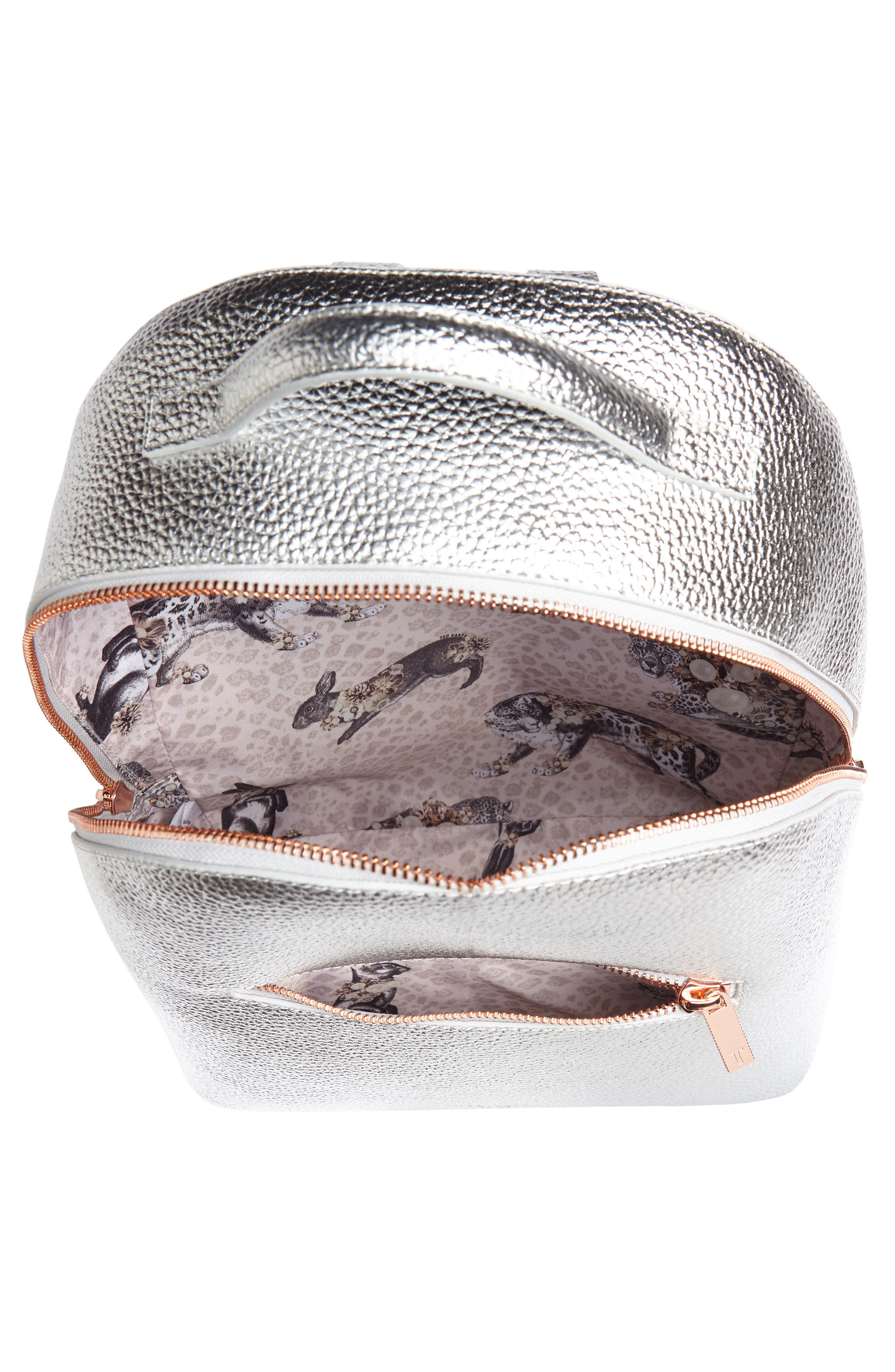 Leather Backpack, Alternate, color, SILVER