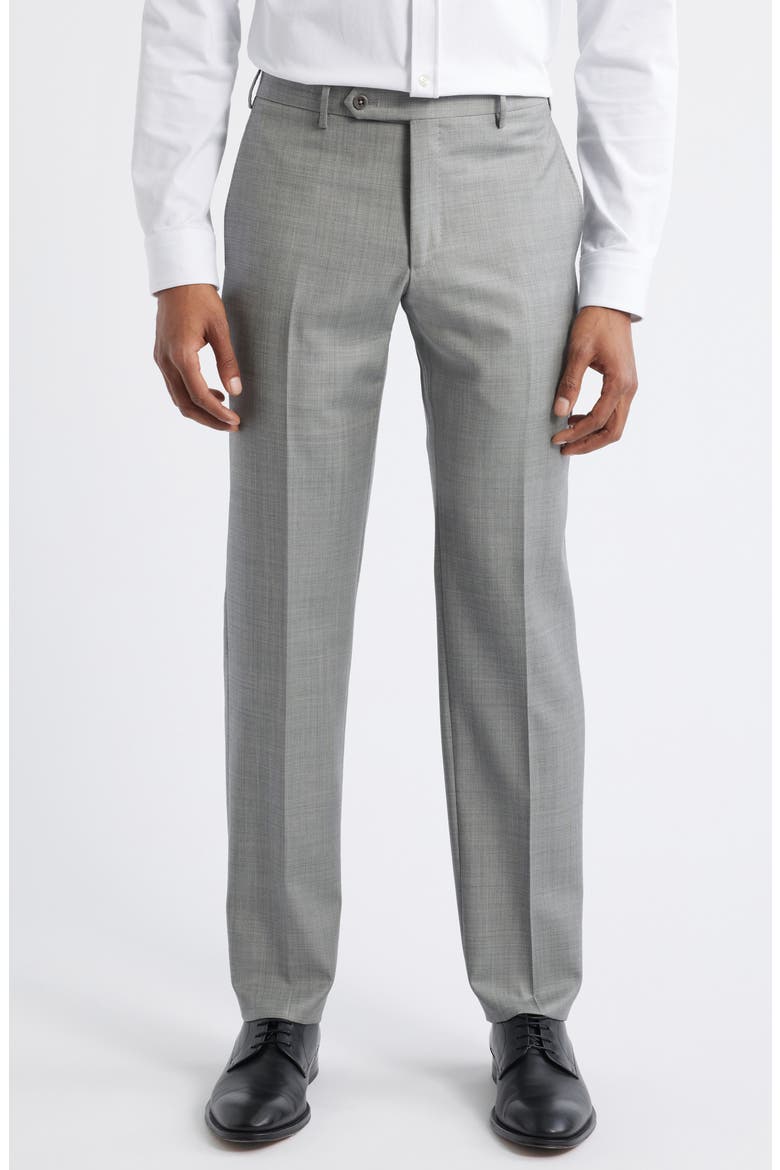 Parker Classic Wool Sharkskin Dress Pants, Main, color, GREY
