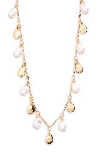 Faux Pearl & Drop Shaker Necklace