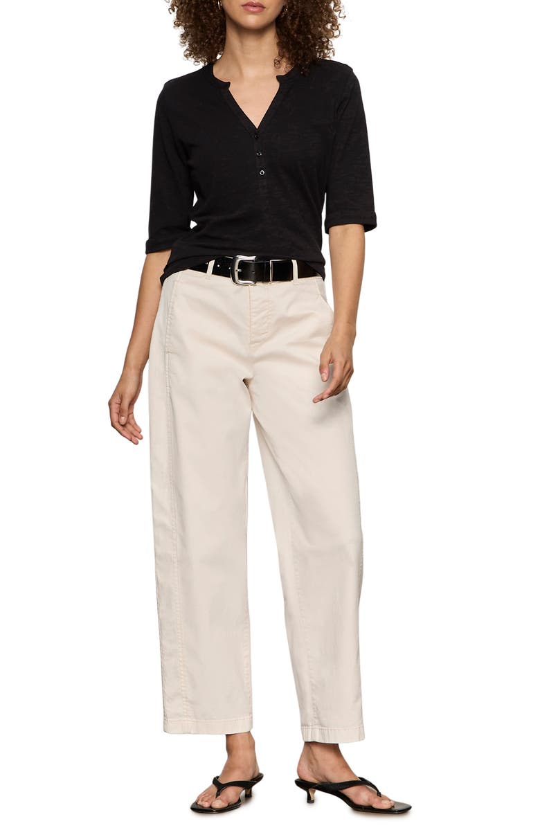 Sanctuary Rolled Sleeve V-Neck T-Shirt, Alternate, color, Black