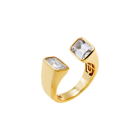 CZ Emerald Cut Tip Ring
