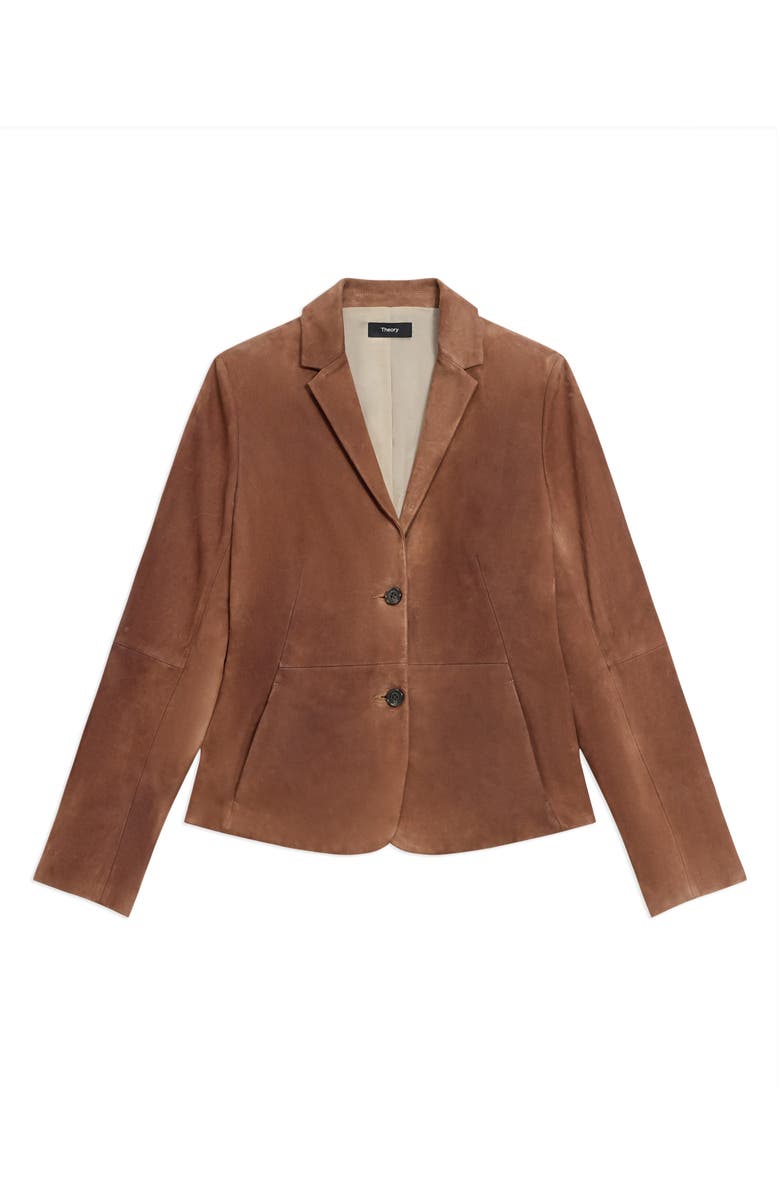 Theory Shaped Suede Blazer, Alternate, color, Caramel - D3g