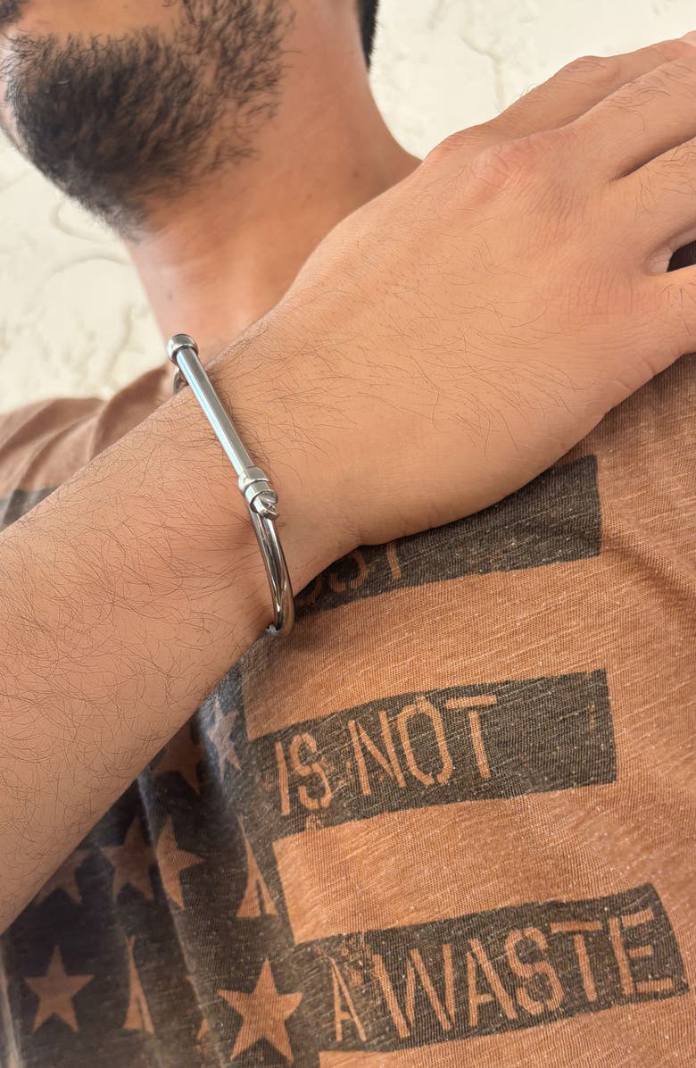 Adornia Men's Tarnish Resistant Bangle Bracelet, Alternate, color, Silver