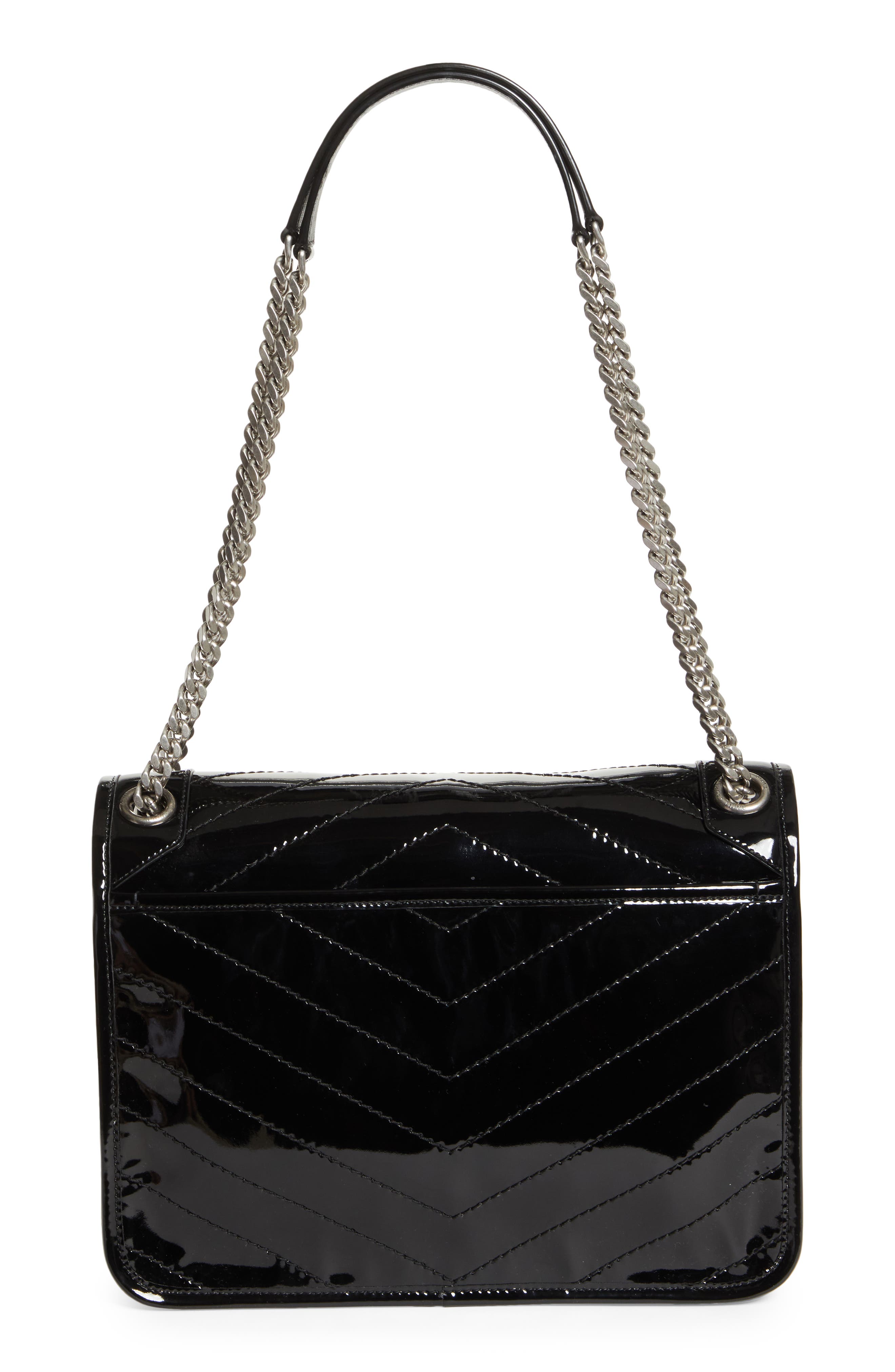 Saint Laurent Medium Niki Patent Leather Convertible Crossbody Bag, Alternate, color, 