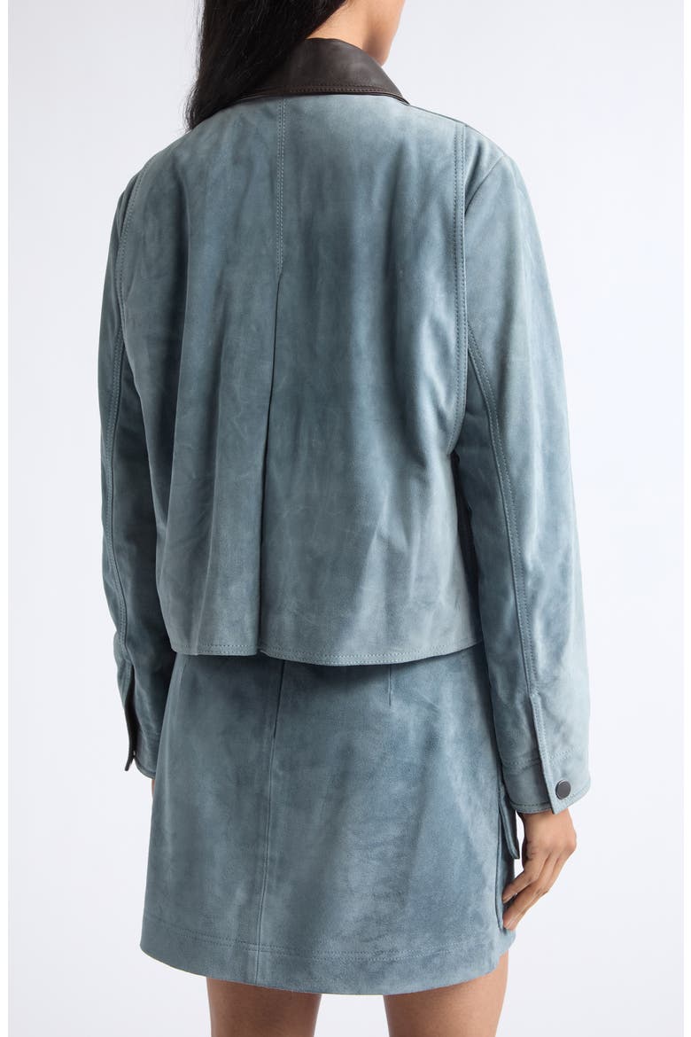 Walters Cropped Suede Barn Jacket, Alternate, color, BLUE STEEL