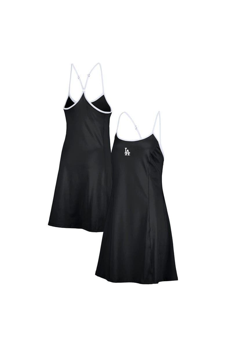 LUSSO Women's Lusso Black Los Angeles Dodgers Nakita Strappy V-Neck Dress, Main, color, Black