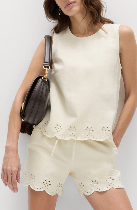 Denim Cutwork Tank