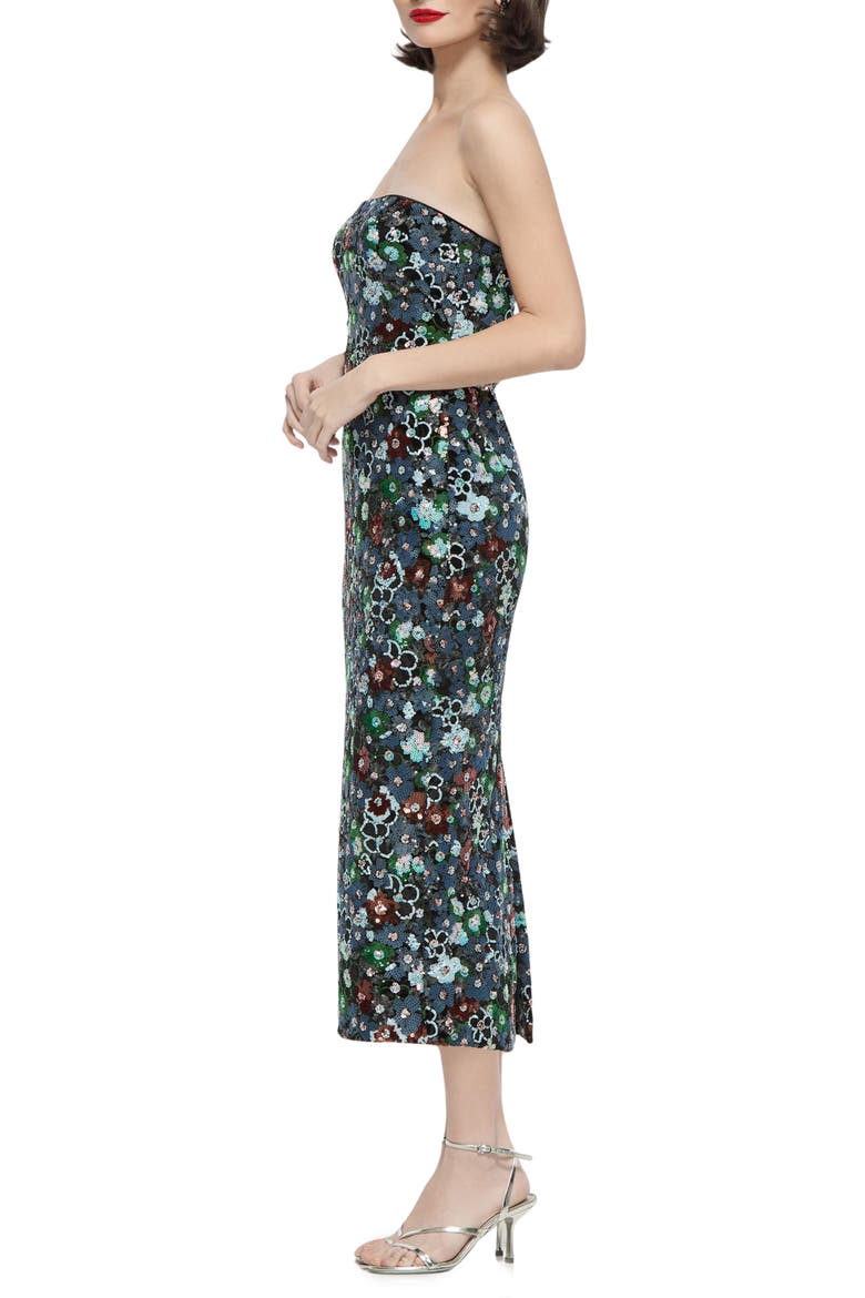 Peri Floral Sequin Cocktail Dress, Alternate, color, BLACK MULTI