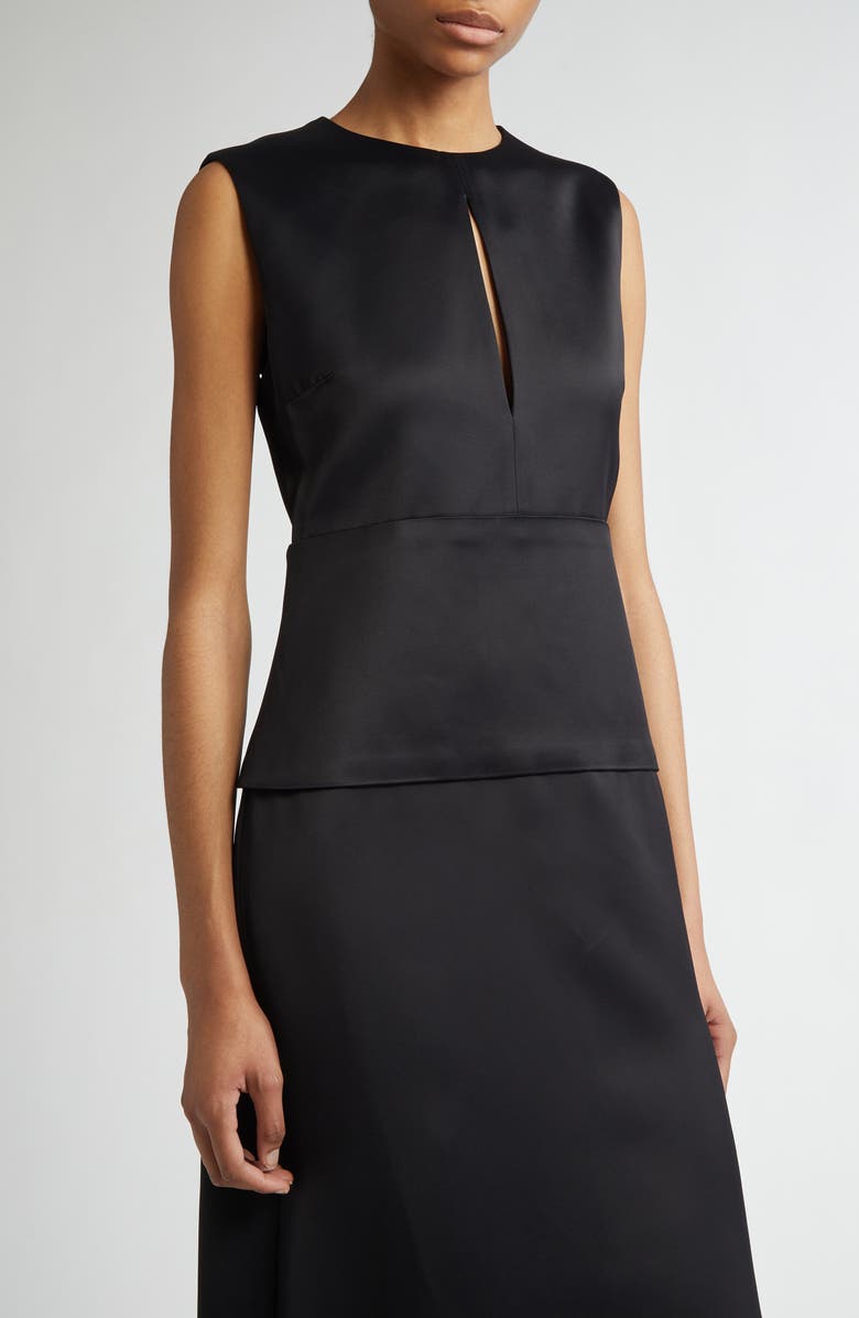 Jil Sander Sleeveless Matte Finish Satin Midi Dress, Alternate, color,