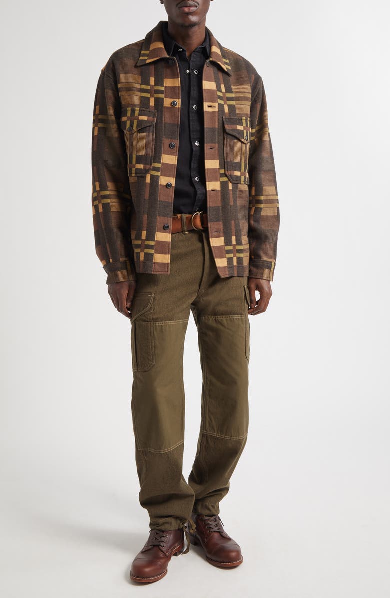 Double RL Geometric Jacquard Overshirt, Alternate, color, Purple/ Black