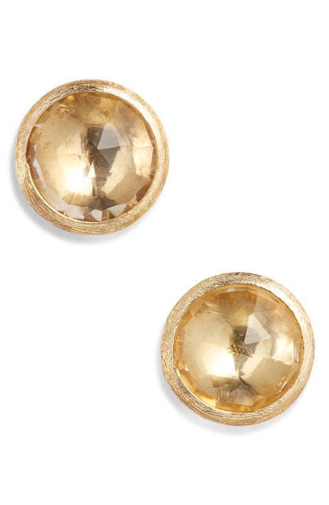 Jaipur Lemon Quartz Stud Earrings