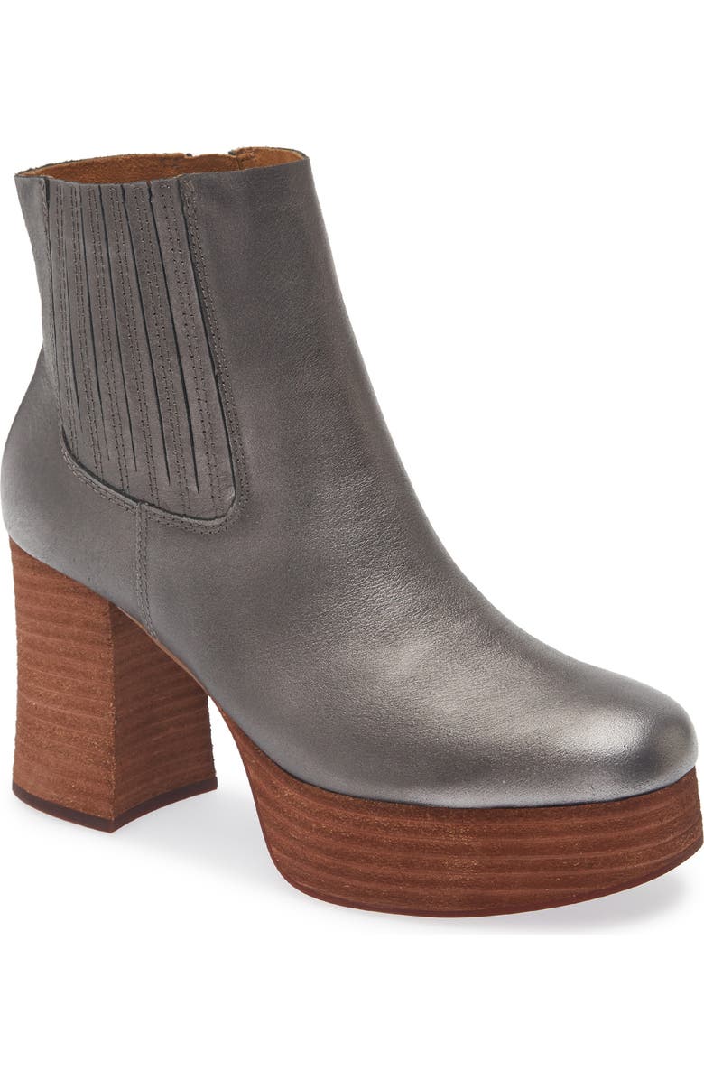 Kork-Ease<sup>®</sup> Platform Bootie, Main, color, Silver Leather