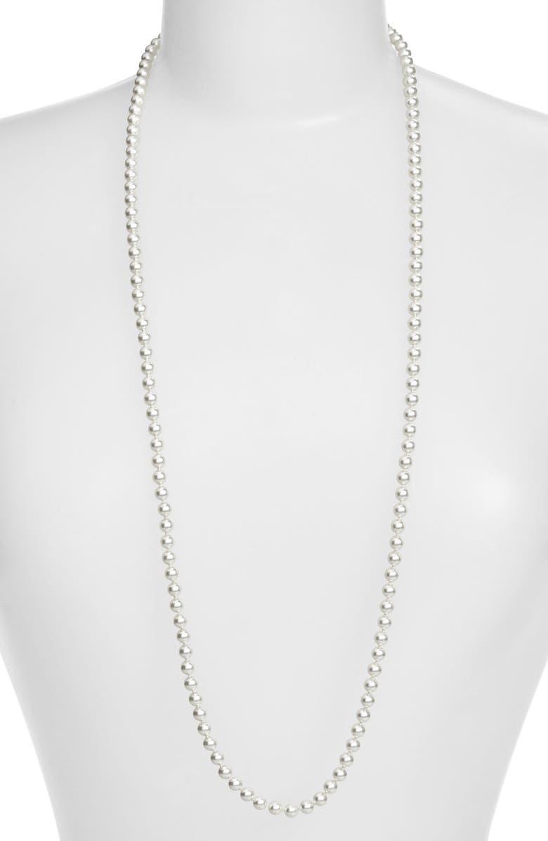 Nadri Imitation Pearl Long Necklace, Main, color,