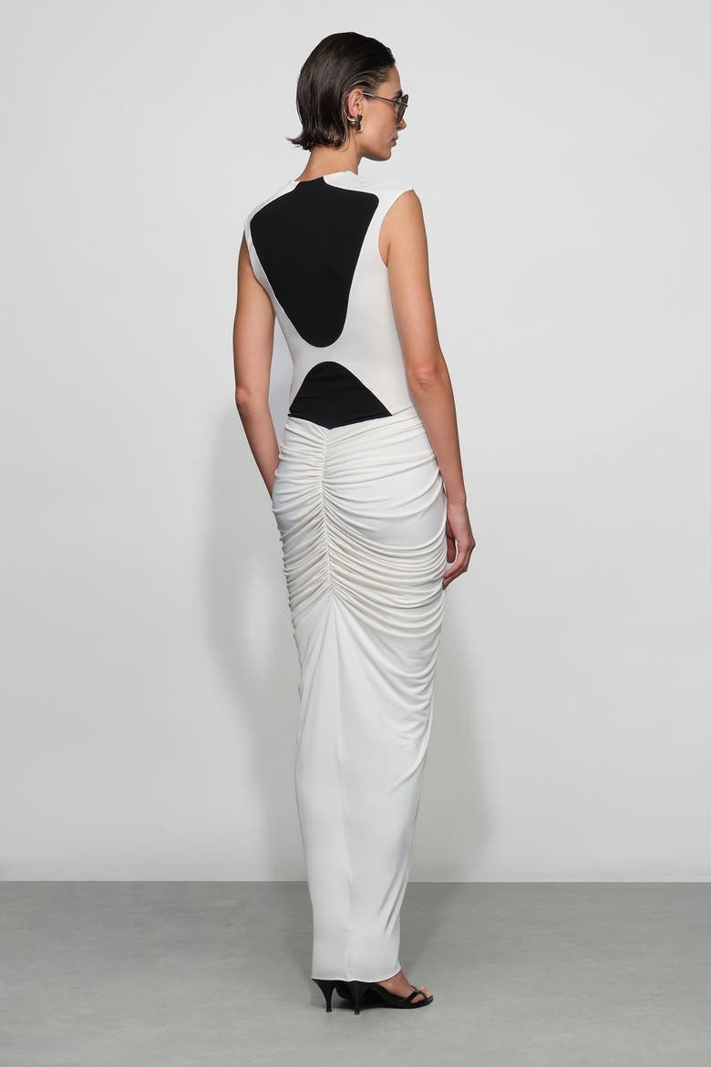 Dion Midi Dress, Alternate, color, Ivory/Black