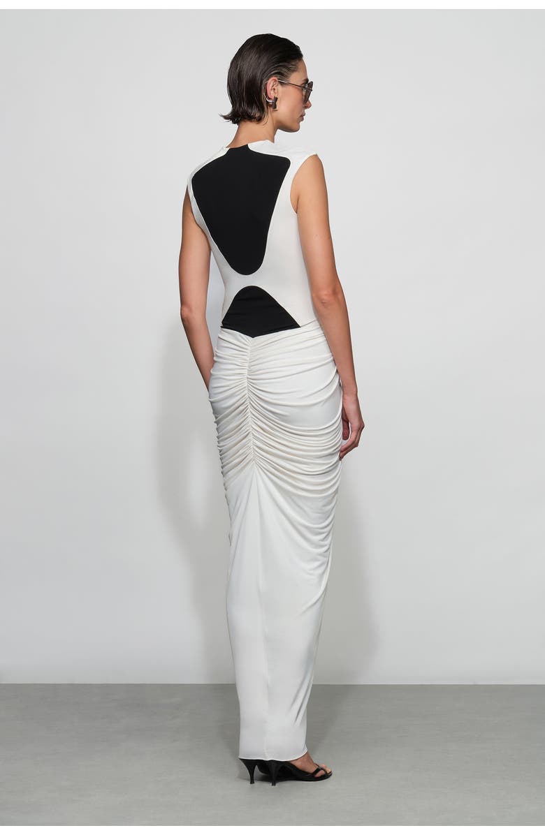Et Ochs Dion Midi Dress, Alternate, color, Ivory/Black