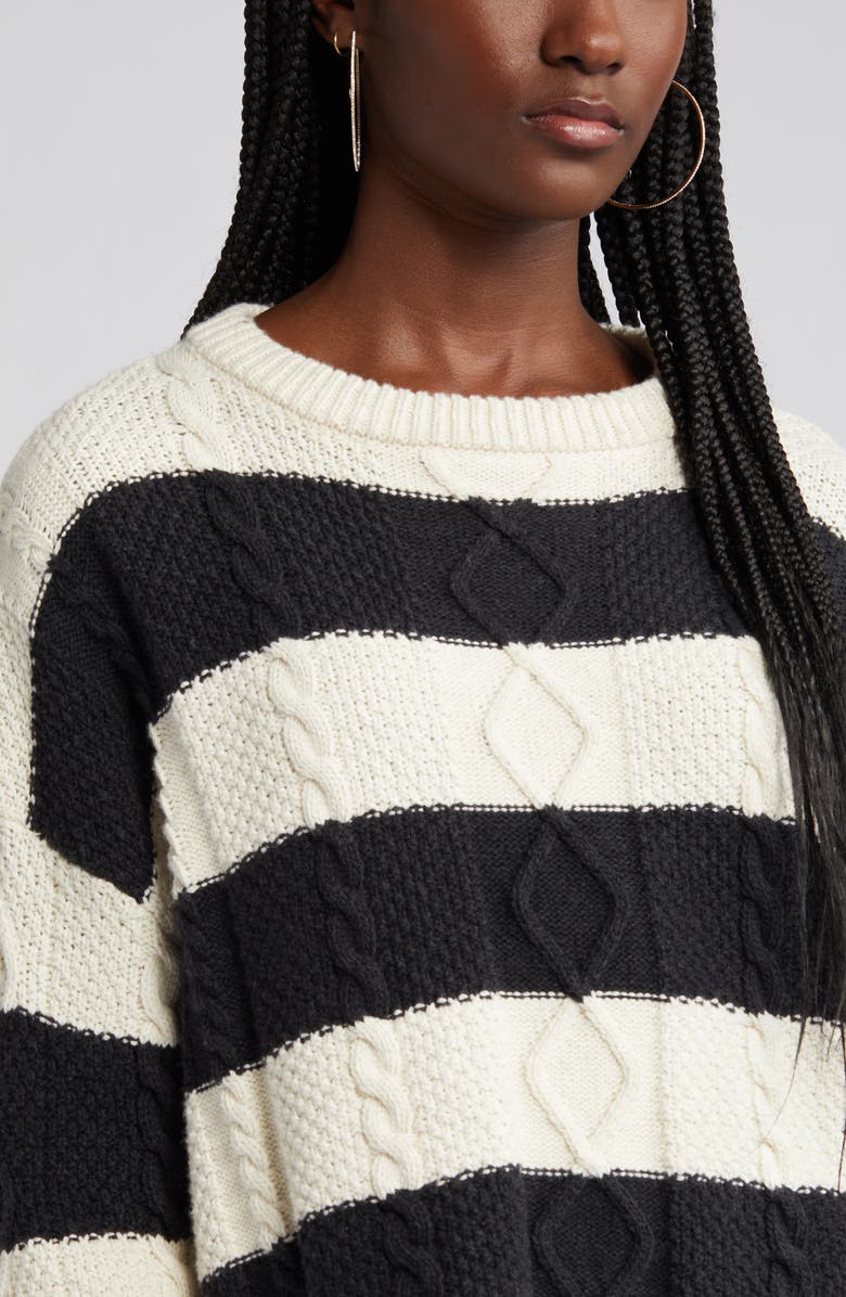 ASKK NY Stripe Crewneck Sweater, Alternate, color, 